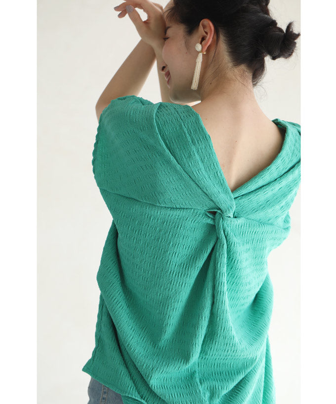 CAWAII CAWAII Back Twist Tuck Pullover Top
