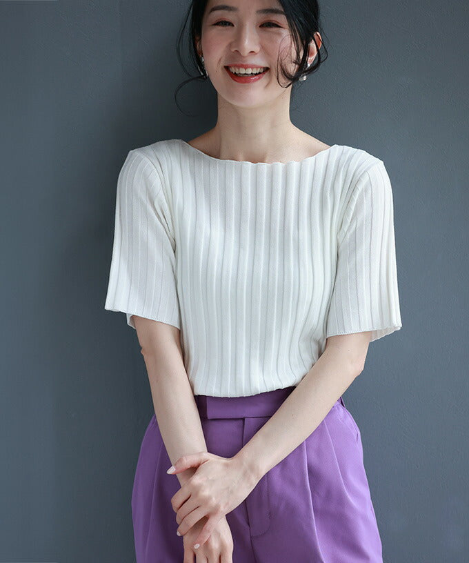 CAWAII 可愛的二臂隱藏長度 上半身清爽 夏季針織上衣