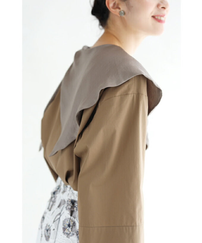 CAWAII CAWAII Tied Glossy Scarf Docking Pullover Top
