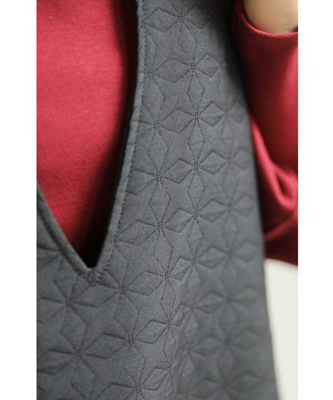 CAWAII CAWAII floral quilted V-neck long dress