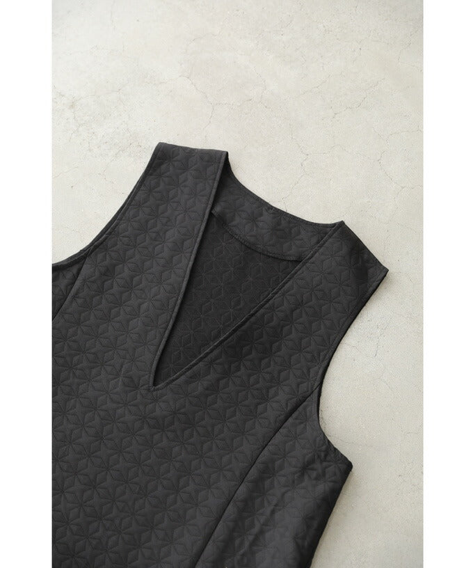 CAWAII CAWAII floral quilted V-neck long dress