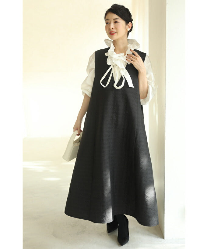 CAWAII CAWAII floral quilted V-neck long dress