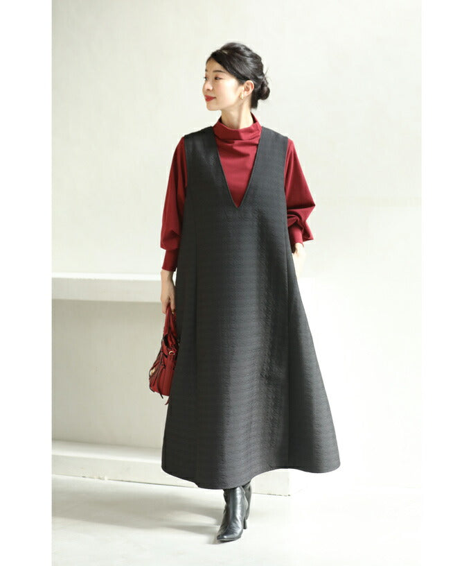 CAWAII CAWAII floral quilted V-neck long dress