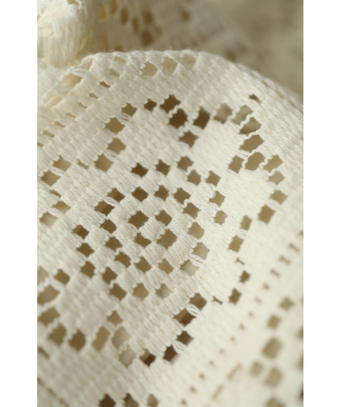 CAWAII CAWAII Majolica Tile Style Lace Wide Pants
