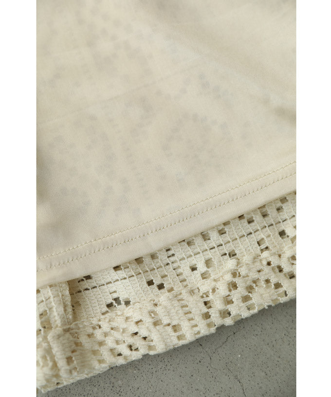 CAWAII CAWAII Majolica Tile Style Lace Wide Pants