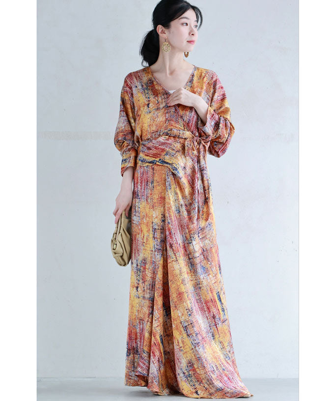 CAWAII Colorful Art Pattern Cascual Long Dress