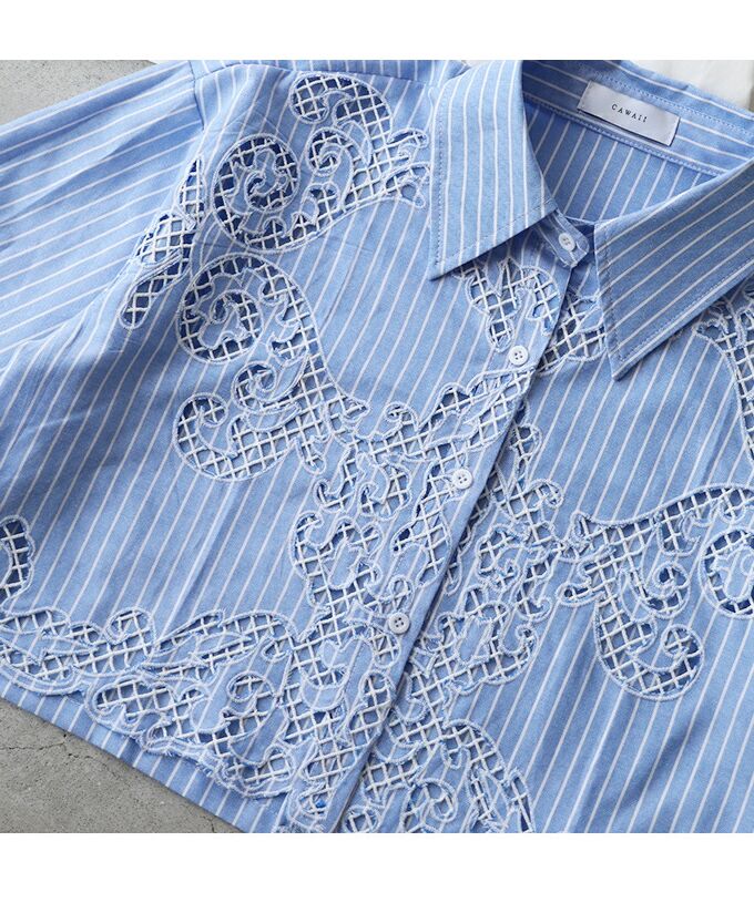 CAWAII sleeveless lace shirt, not a cardigan choice