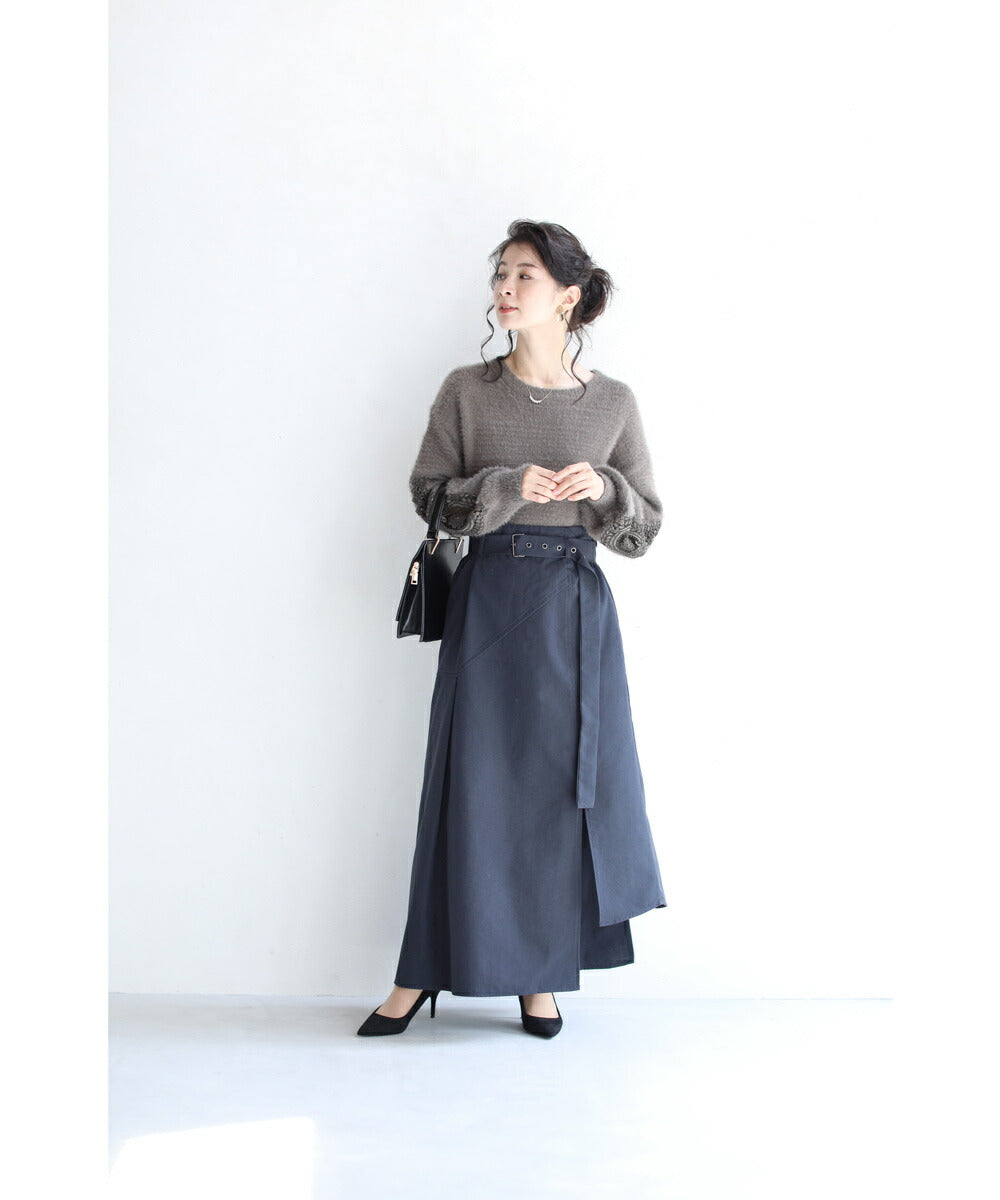 カワイイ CAWAII 個性的なカッティング。タックチノロングスカート