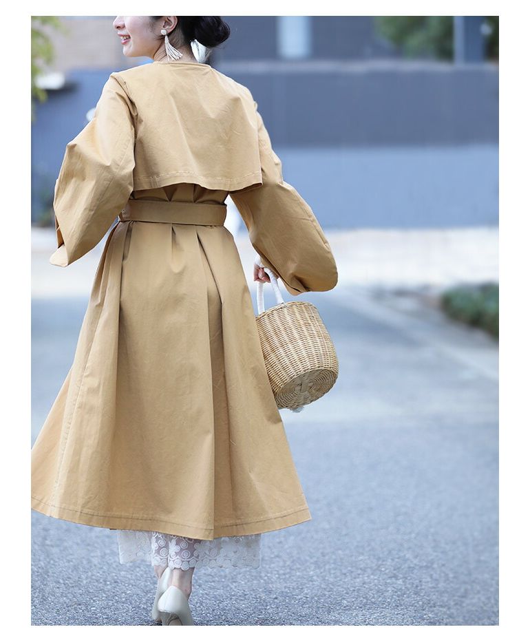 CAWAII CAWAII puff sleeve trench coat