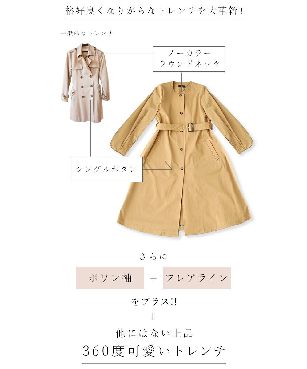 CAWAII CAWAII puff sleeve trench coat