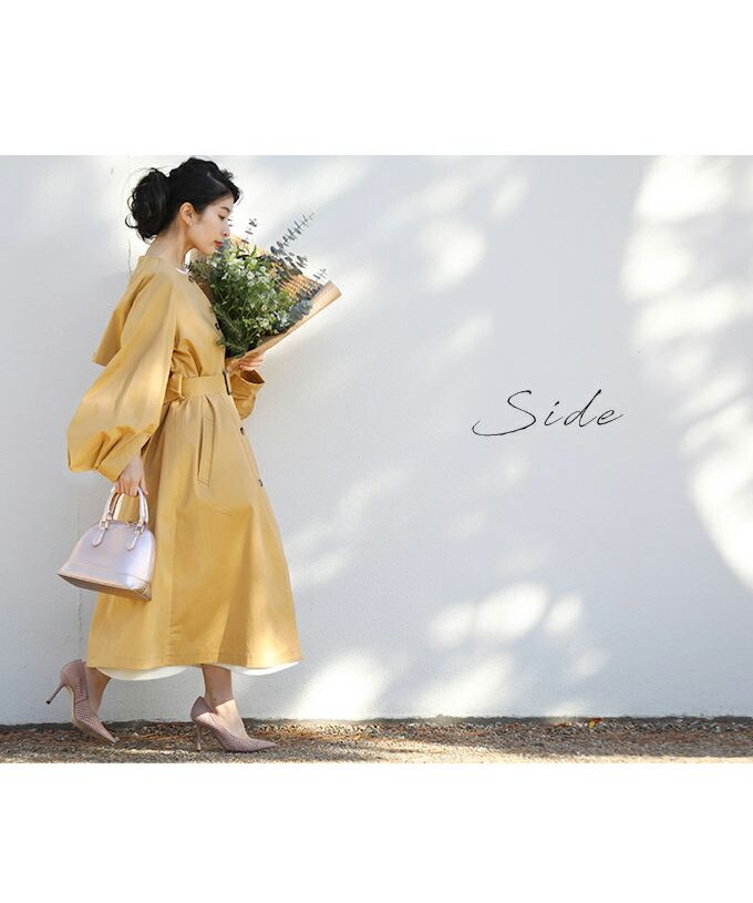 CAWAII CAWAII puff sleeve trench coat