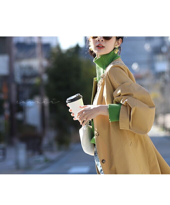 CAWAII CAWAII puff sleeve trench coat