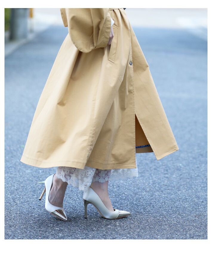 CAWAII CAWAII puff sleeve trench coat