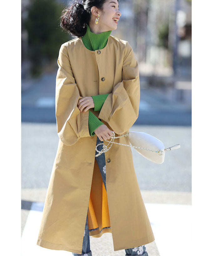 CAWAII CAWAII puff sleeve trench coat