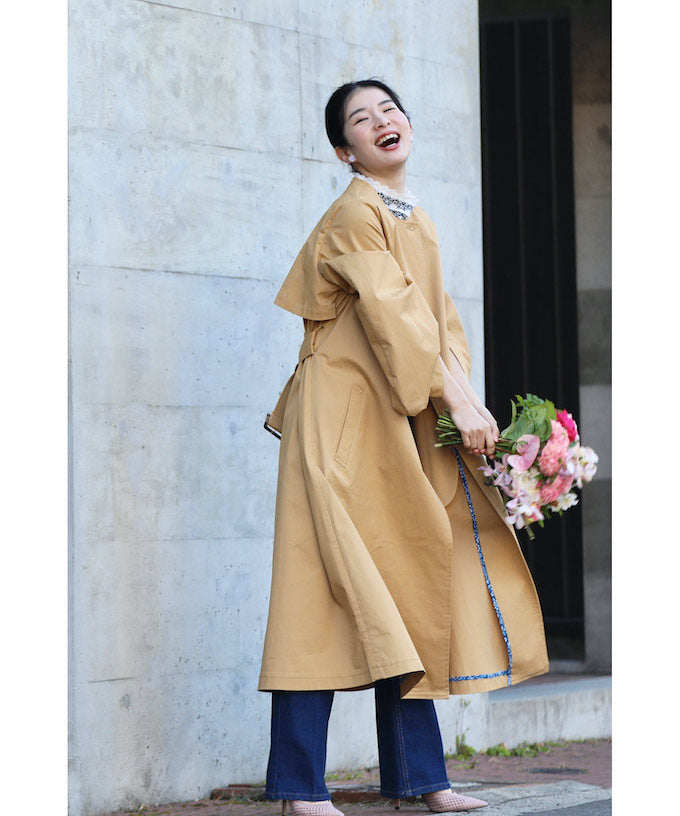 CAWAII CAWAII puff sleeve trench coat