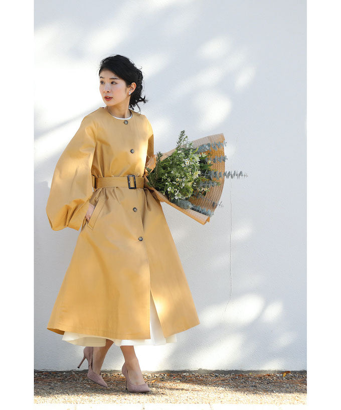 CAWAII CAWAII puff sleeve trench coat