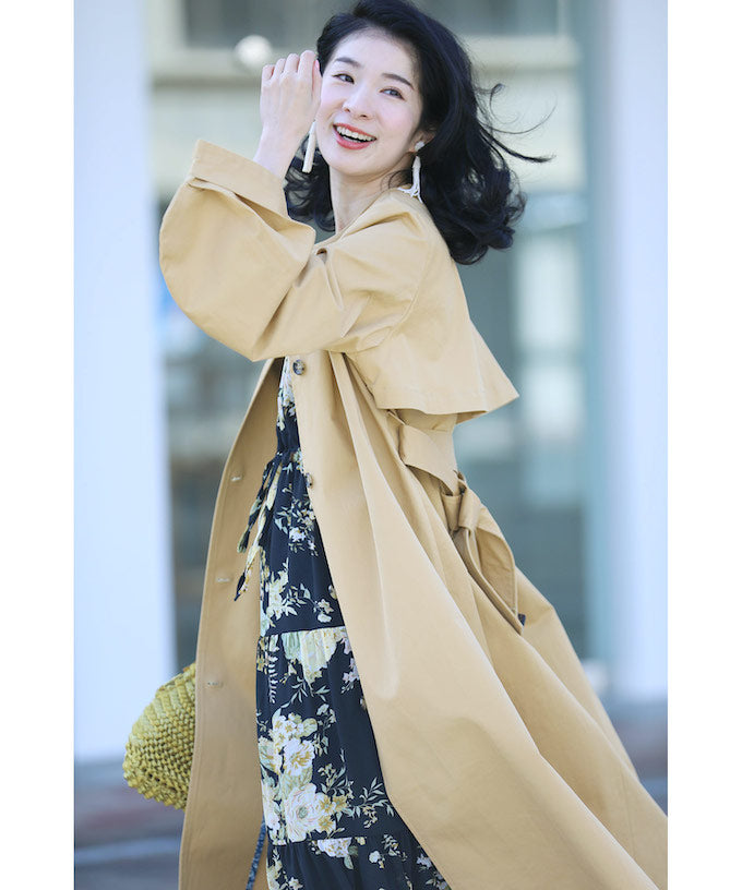 CAWAII CAWAII puff sleeve trench coat