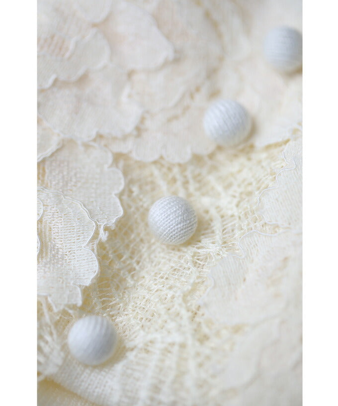 CAWAII CAWAII Three-dimensional blooming abundant flower lace cut-and-sew top