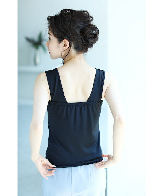 CAWAII CAWAII Bra Strap Hider Square Neck Tank Top White black Simple Ladies Inner Camisole Stretch Summer Spring Autumn Tops Versatile Bear Top