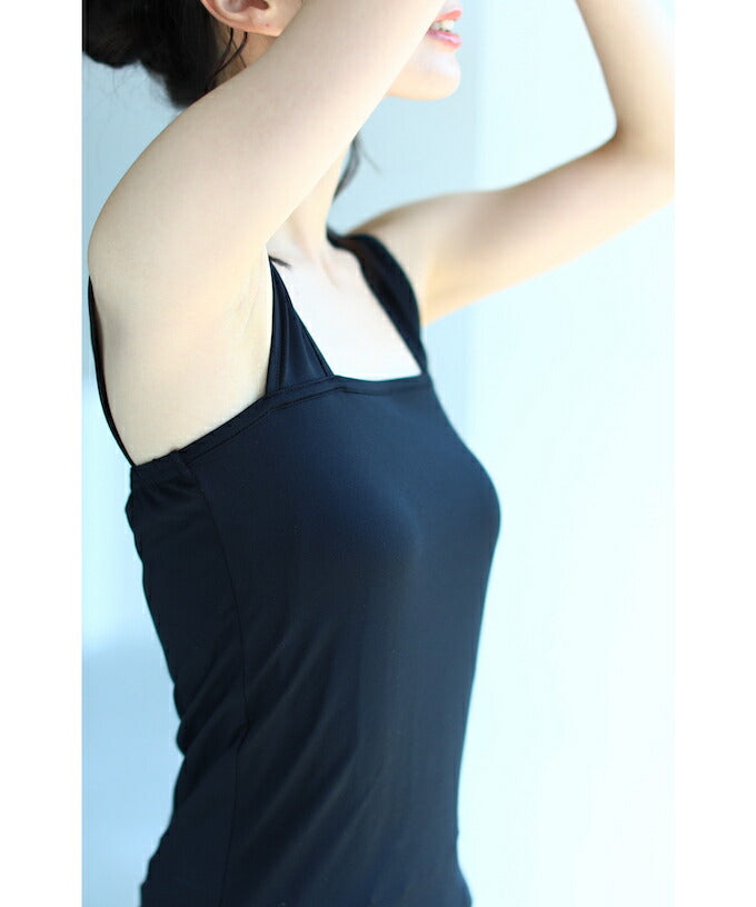 CAWAII CAWAII Bra Strap Hider Square Neck Tank Top White black Simple Ladies Inner Camisole Stretch Summer Spring Autumn Tops Versatile Bear Top