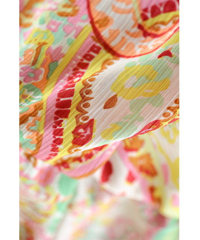 CAWAII Spring-like colorful paisley back-open bra top