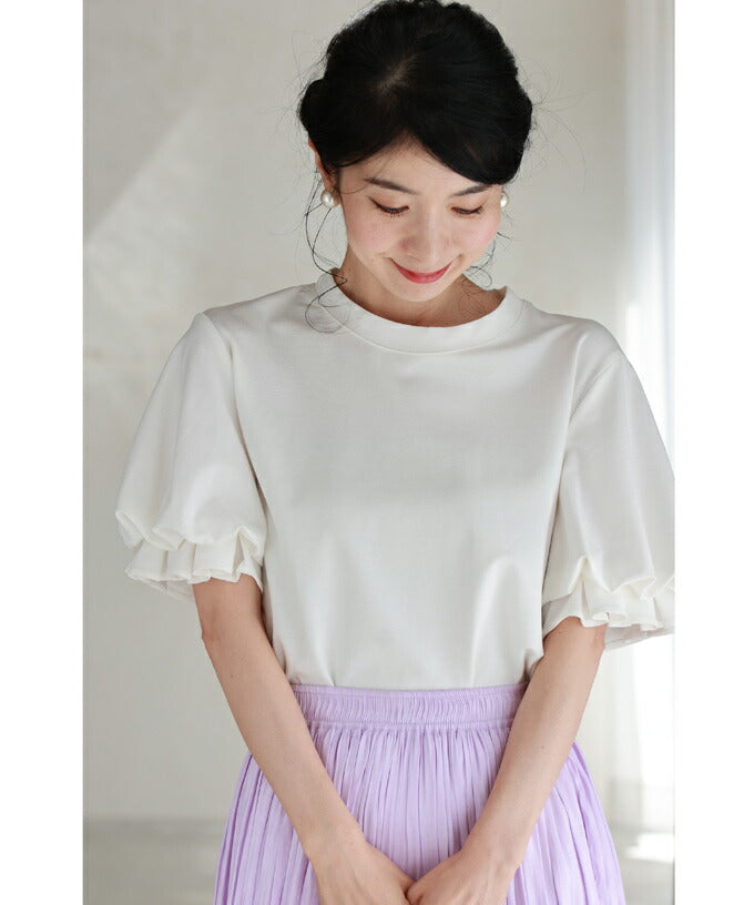 カワイイ CAWAII ふんわりクラゲポワン袖のTシャツトップス （ホワイト） ホワイト