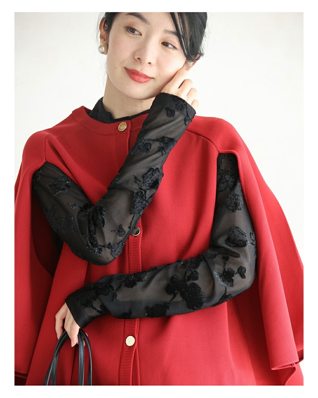 CAWAII CAWAII velour-style flower floating elegant sheer inner