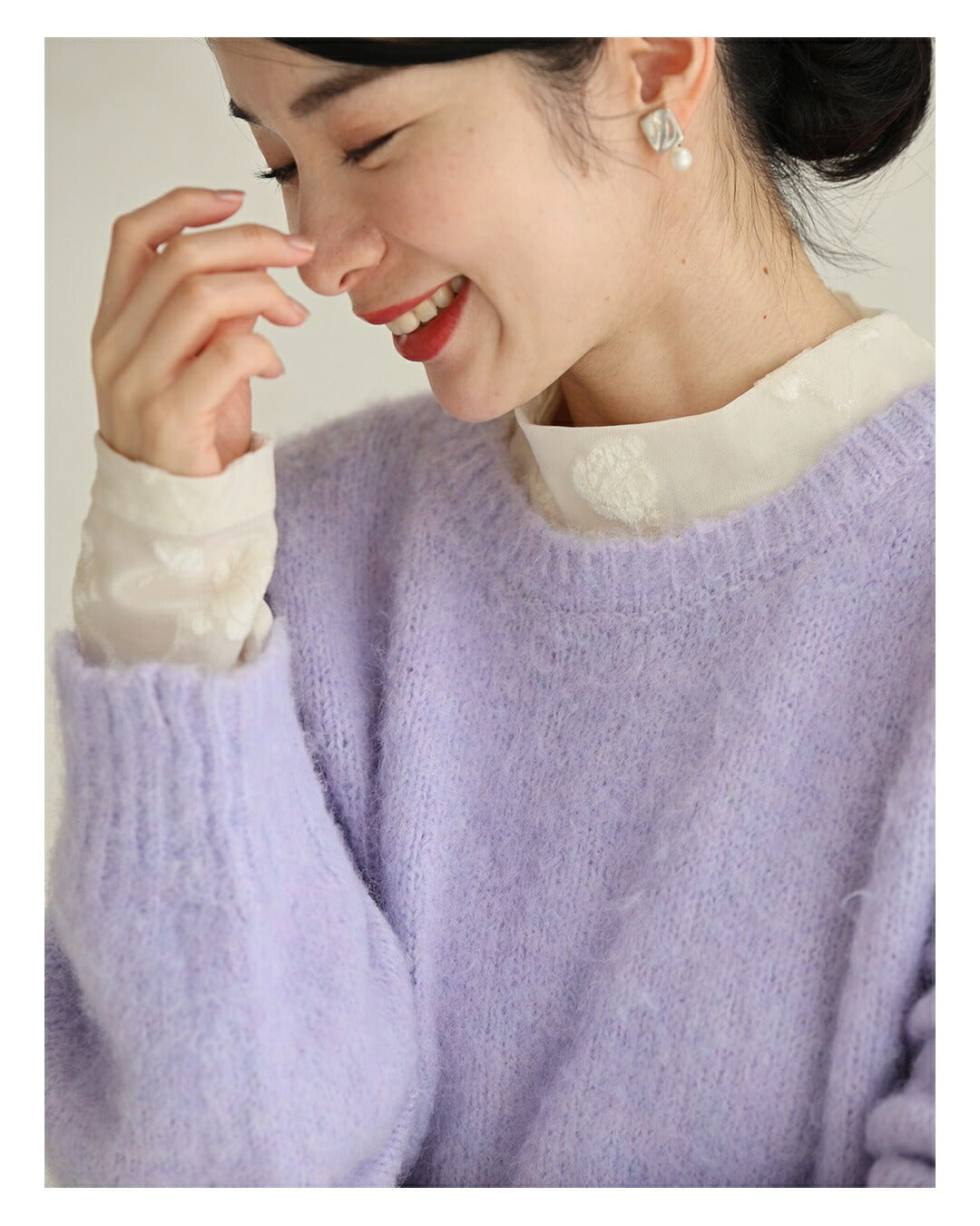 CAWAII CAWAII velour-style flower floating elegant sheer inner