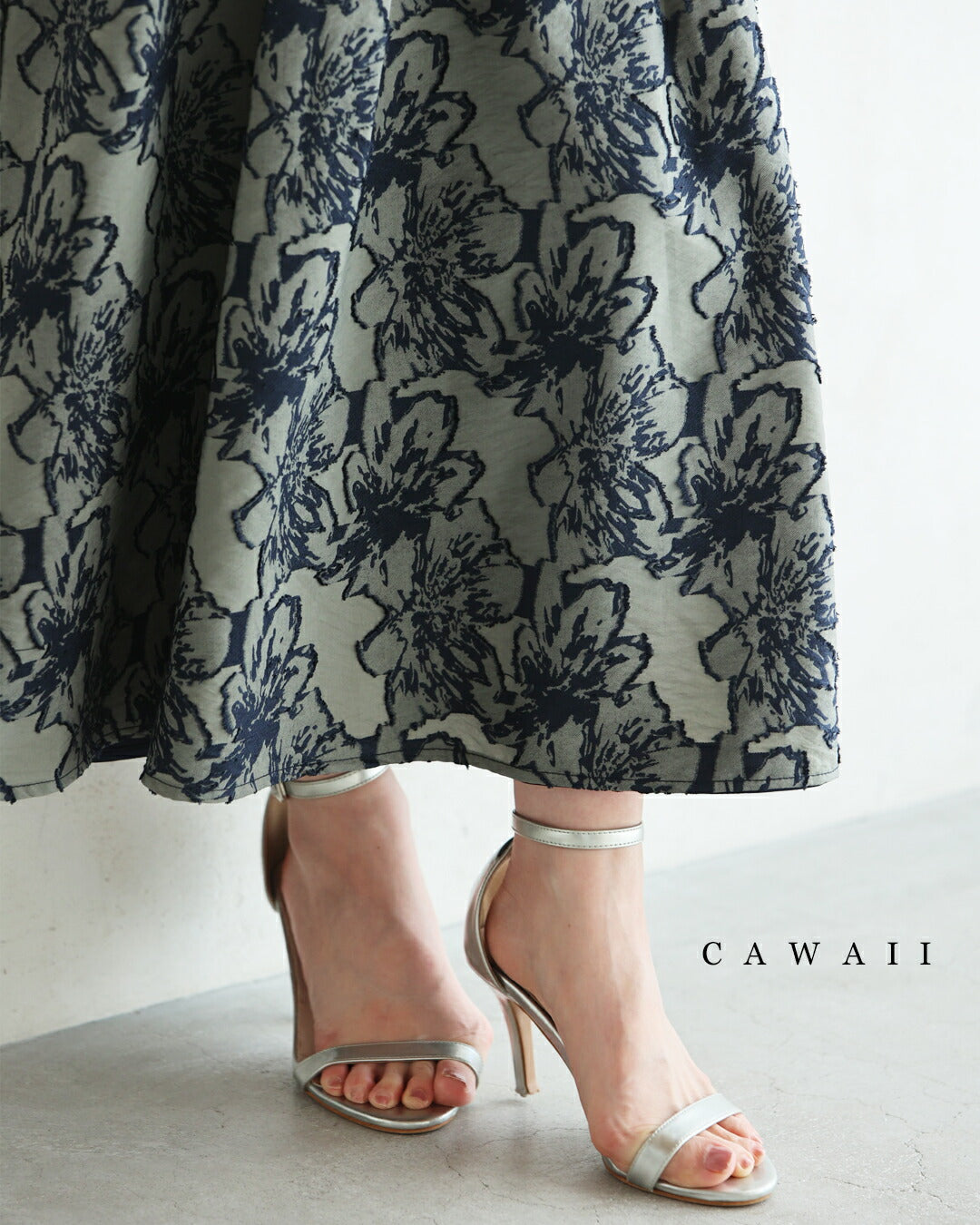 CAWAII CAWAII Swaying Asian charm light jacquard medium skirt