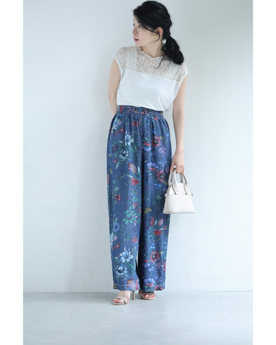 CAWAII colorful flowers and lively insects, soft wide pants