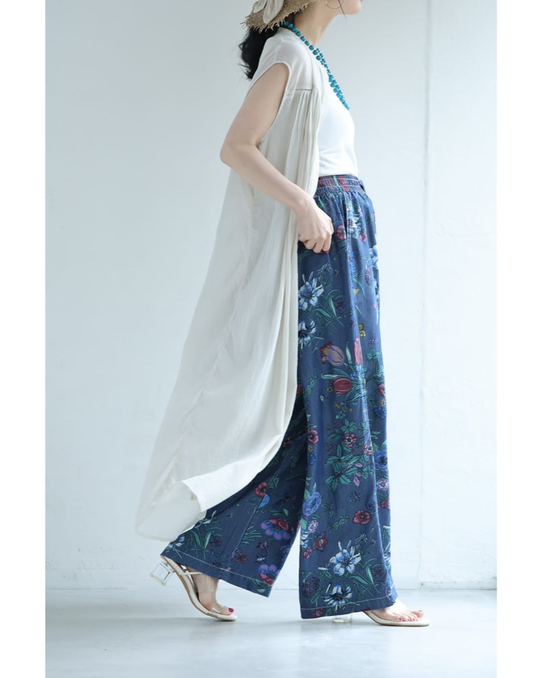 CAWAII colorful flowers and lively insects, soft wide pants
