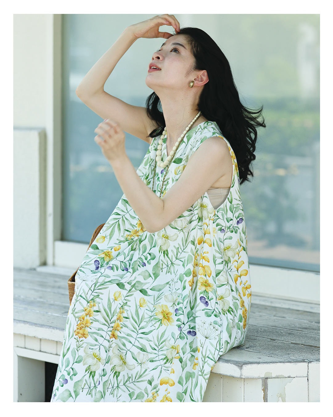 カワイイ CAWAII 花々の美しさ広がるロングワンピース （ホワイト） ホワイト