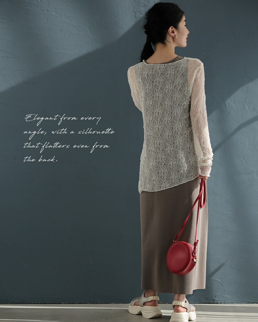 カワイイ CAWAII ラクに着られる 首元すっきりレースインナー （アイボリー） アイボリー