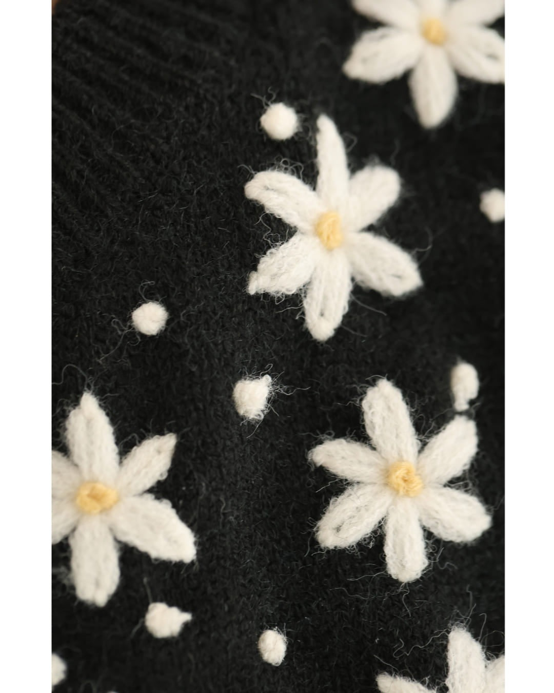 カワイイ CAWAII 降りしきる花雪ニットカーディガン （ブラック） ブラック