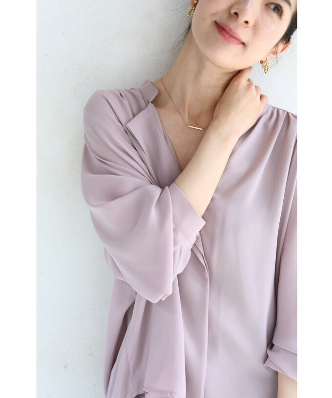 カワイイ CAWAII 肩タックの上品なとろみブラウストップス （ピンク） ピンク