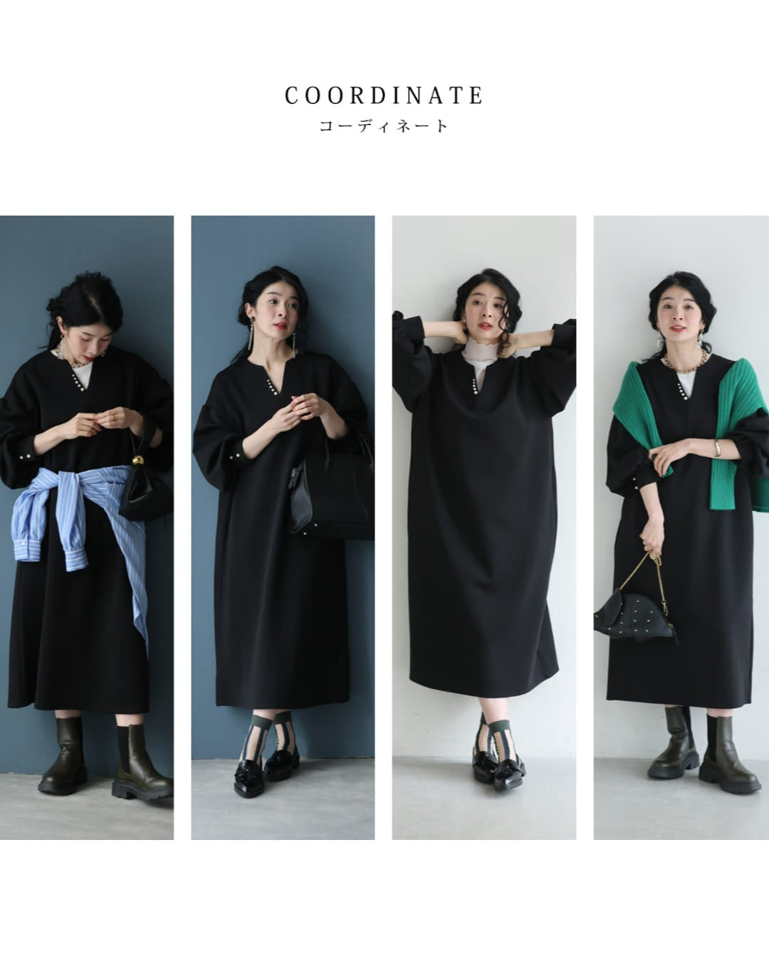 カワイイ CAWAII 頑張りすぎない日の。ちょいエレポンチ素材ミディアムワンピース （グレー） グレー