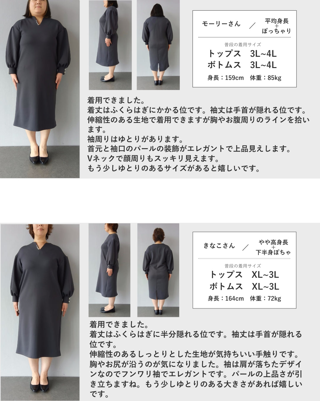 カワイイ CAWAII 頑張りすぎない日の。ちょいエレポンチ素材ミディアムワンピース （グレー） グレー