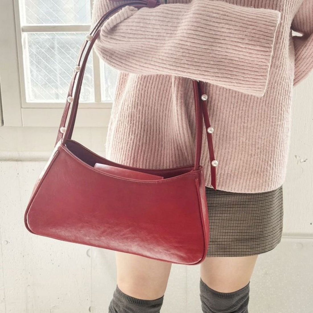 キャセリーニ Casselini 肩リボンエナメルバッグ（Shoulder Ribbon Enamel Bag） （レッド） レッド