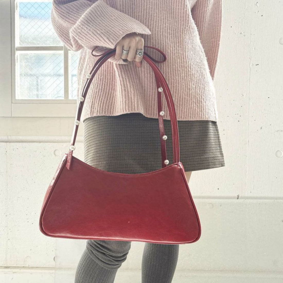 キャセリーニ Casselini 肩リボンエナメルバッグ（Shoulder Ribbon Enamel Bag） （レッド） レッド