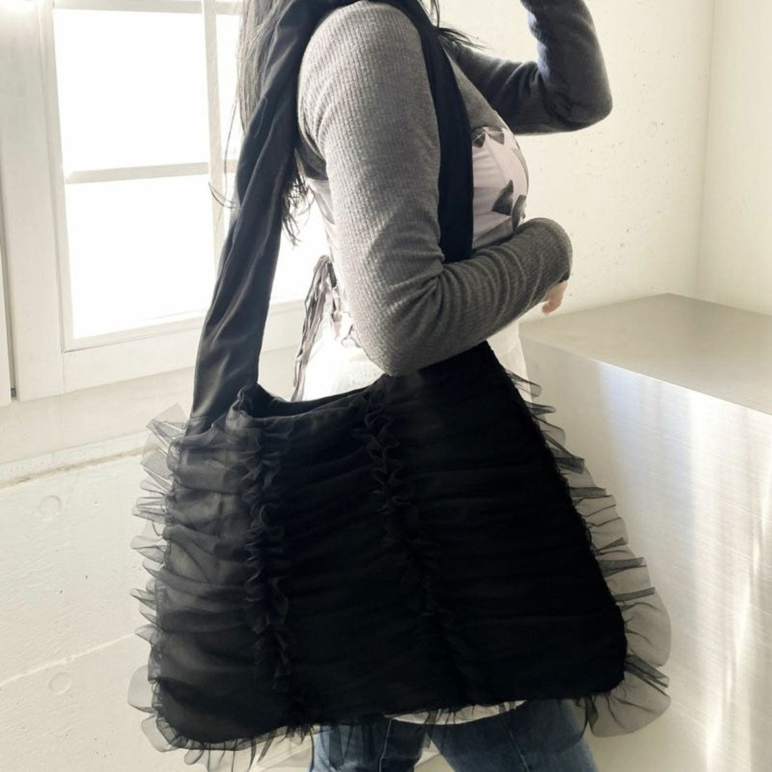 キャセリーニ Casselini ワイドチュールトート（Wide Tulle Tote） （ブラック） ブラック
