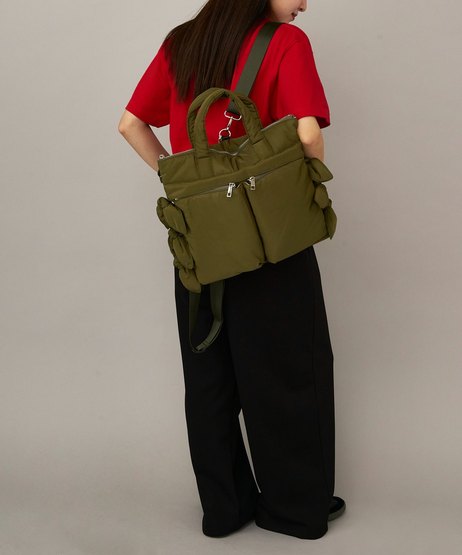 キャセリーニ Casselini リボンヘルメットバッグ 252-110516 （カーキ） カーキ