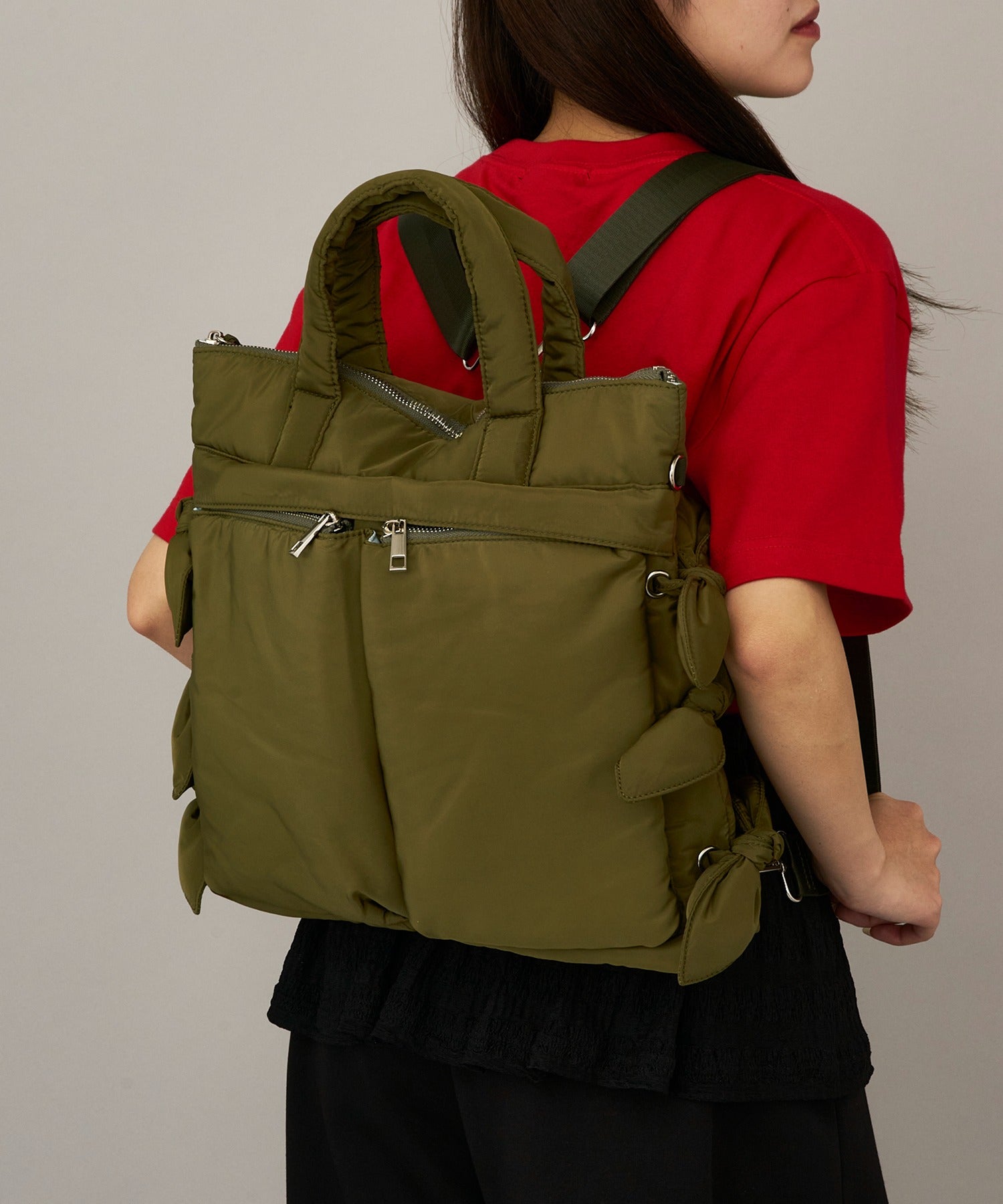 キャセリーニ Casselini リボンヘルメットバッグ 252-110516 （カーキ） カーキ