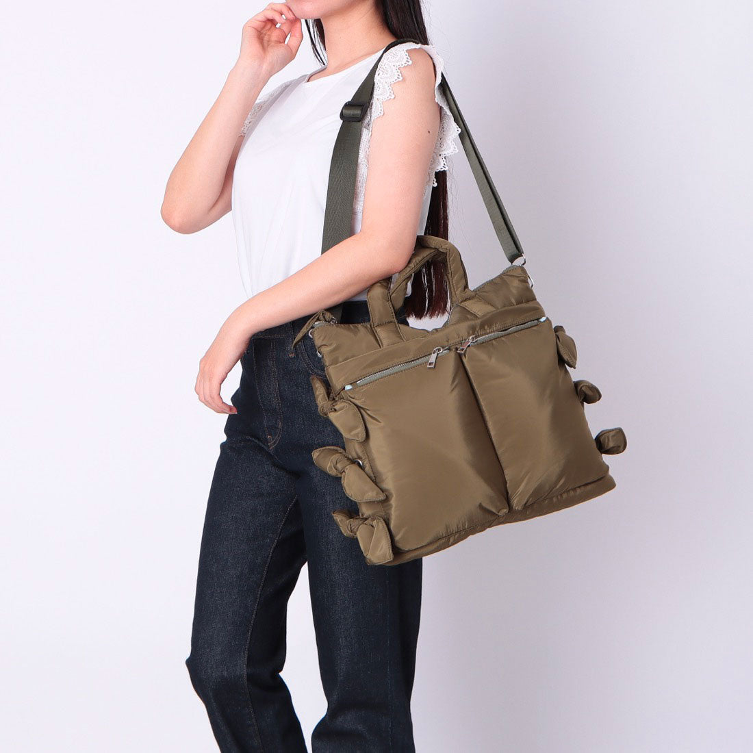 キャセリーニ Casselini リボンヘルメットバッグ 252-110516 （カーキ） カーキ