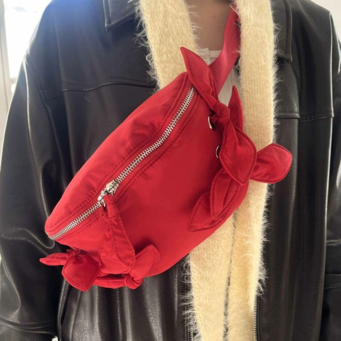 キャセリーニ Casselini リボンウエストポーチ（Ribbon Waist Pouch） （レッド） レッド