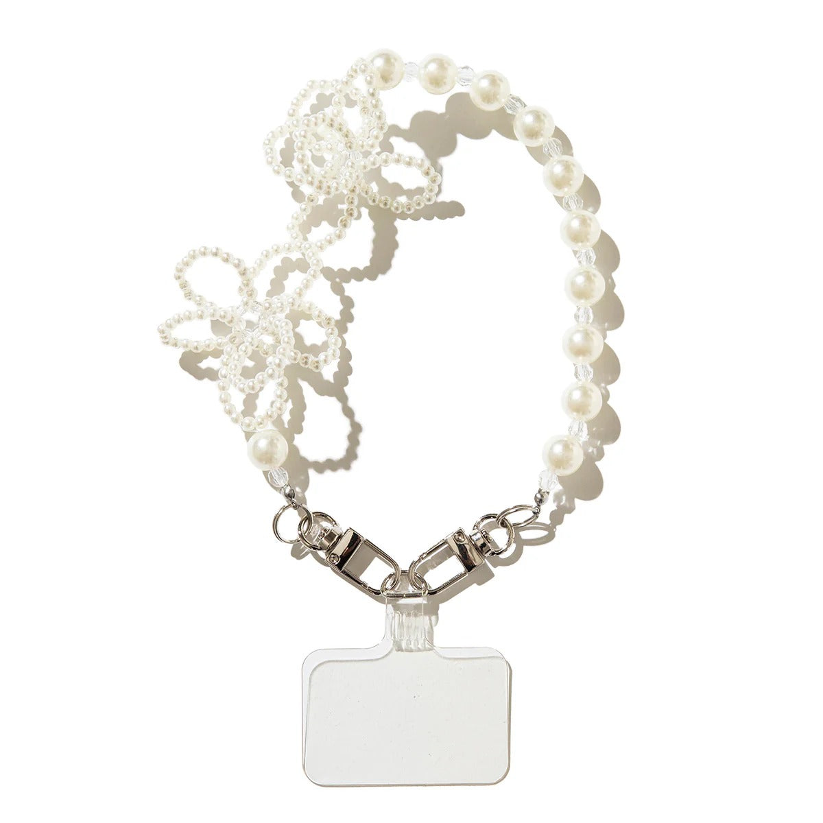 キャセリーニ Casselini フラワービーズ ハンドストラップ（Flower beads hand strap） （White） White