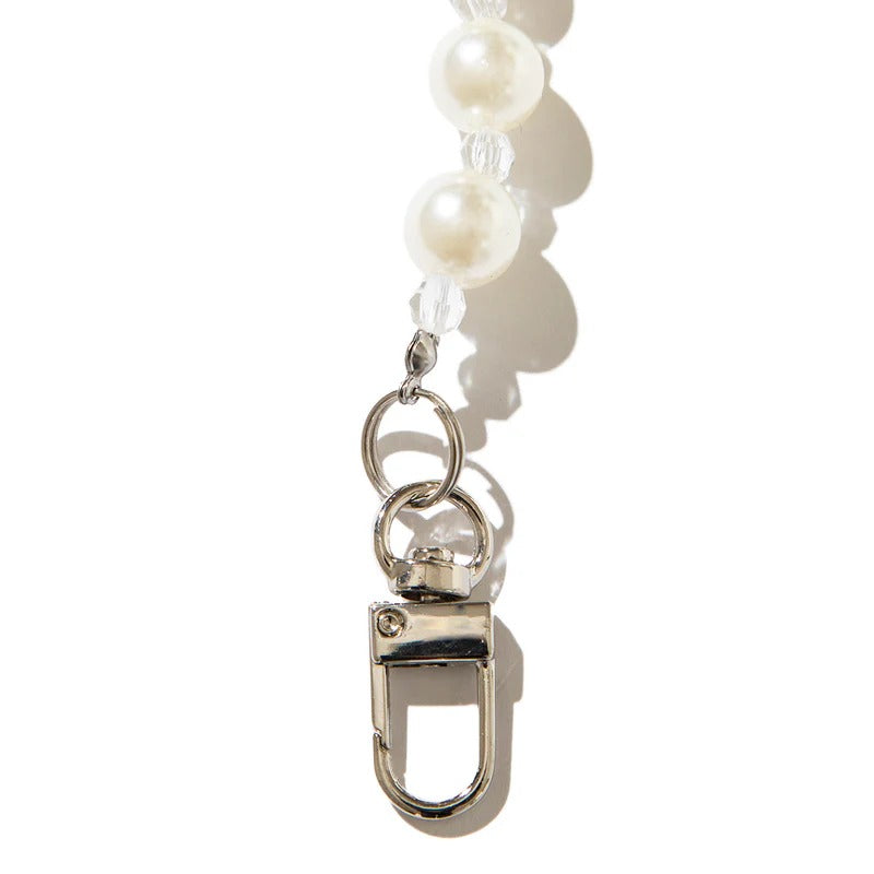 キャセリーニ Casselini フラワービーズ ハンドストラップ（Flower beads hand strap） （White） White