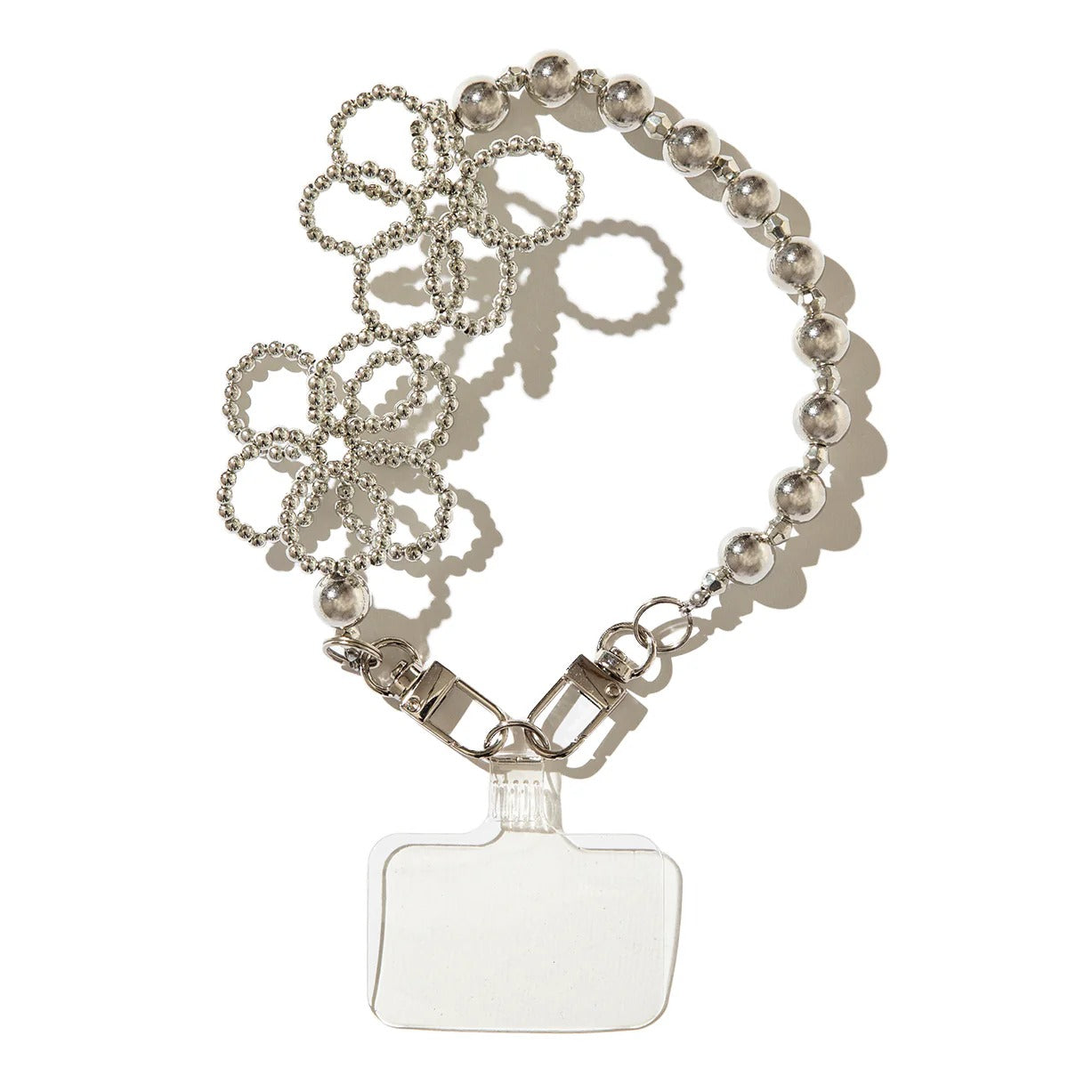 キャセリーニ Casselini フラワービーズ ハンドストラップ（Flower beads hand strap） （Silver） Silver