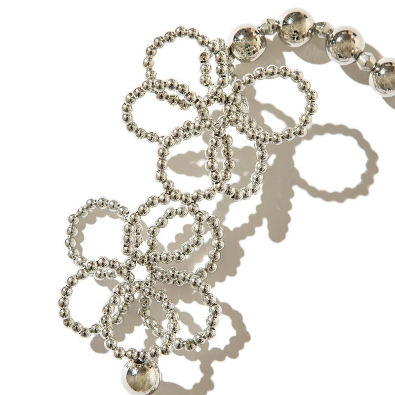 キャセリーニ Casselini フラワービーズ ハンドストラップ（Flower beads hand strap） （Silver） Silver
