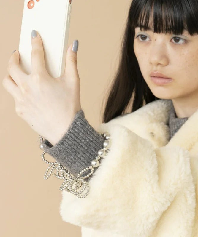 キャセリーニ Casselini フラワービーズ ハンドストラップ（Flower beads hand strap） （Silver） Silver
