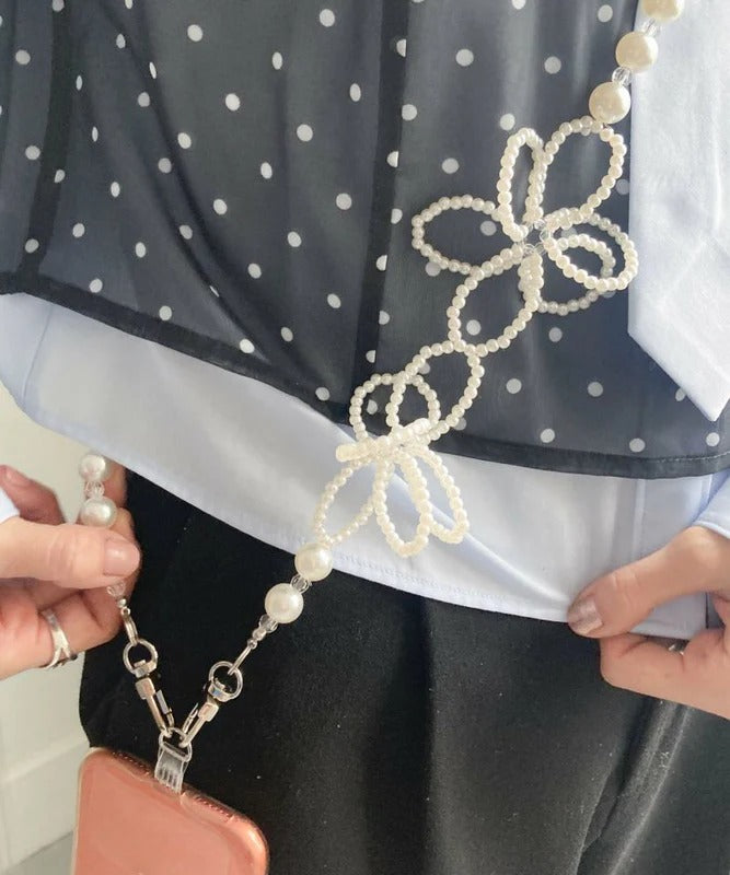 キャセリーニ Casselini フラワービーズ モバイルショルダー（Flower Beads Mobile Shoulder） （White） White
